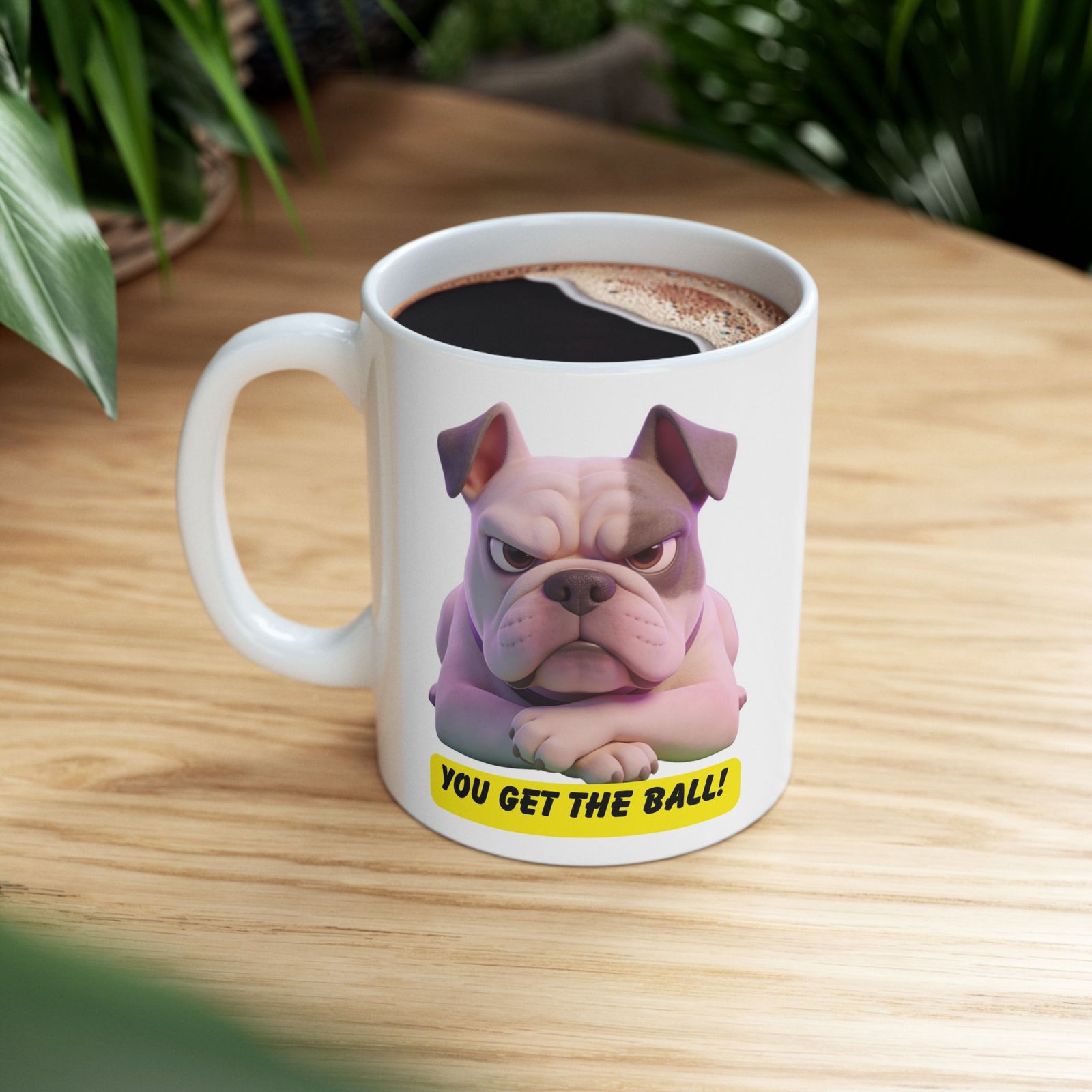 Ceramic Mug — Cute Sitting Pug Illustration with "You Gave Me All" Caption - Image 4