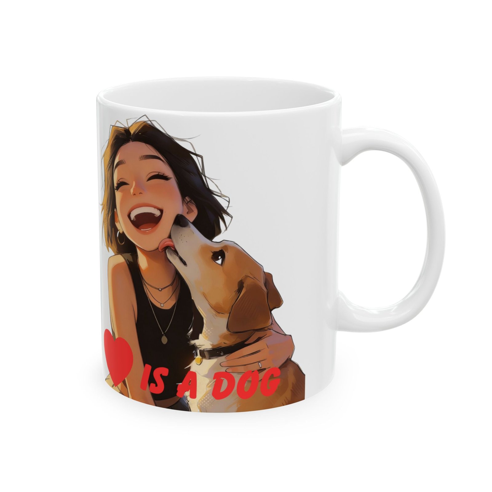 Dog Lover Ceramic Mug — I Love My Dog Illustrated Coffee Cup (11oz, 15oz) - Image 2
