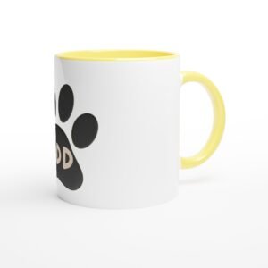 White 11oz Ceramic Mug with Color Inside Ceramic Yellow