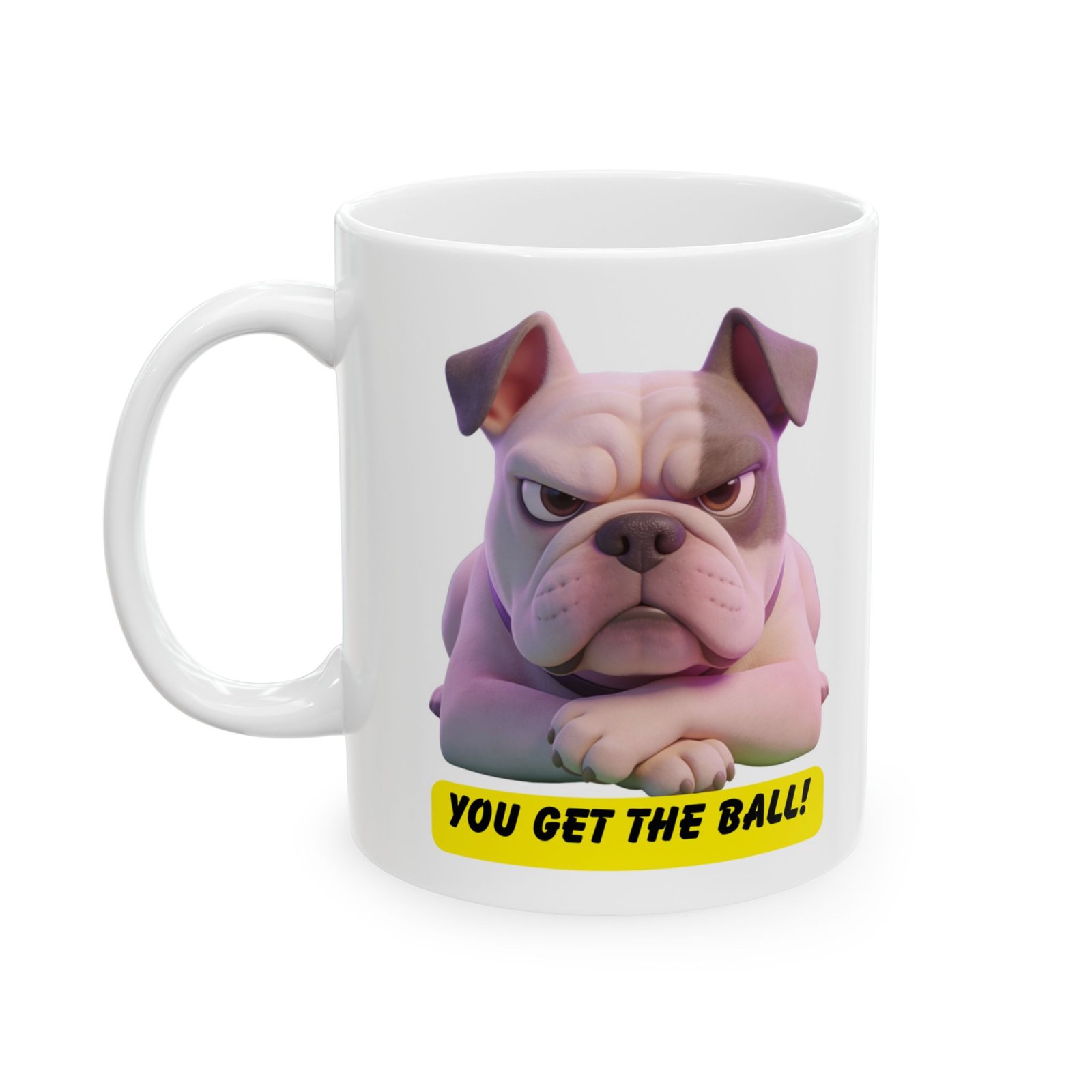 Ceramic Mug — Cute Sitting Pug Illustration with "You Gave Me All" Caption - Image 2