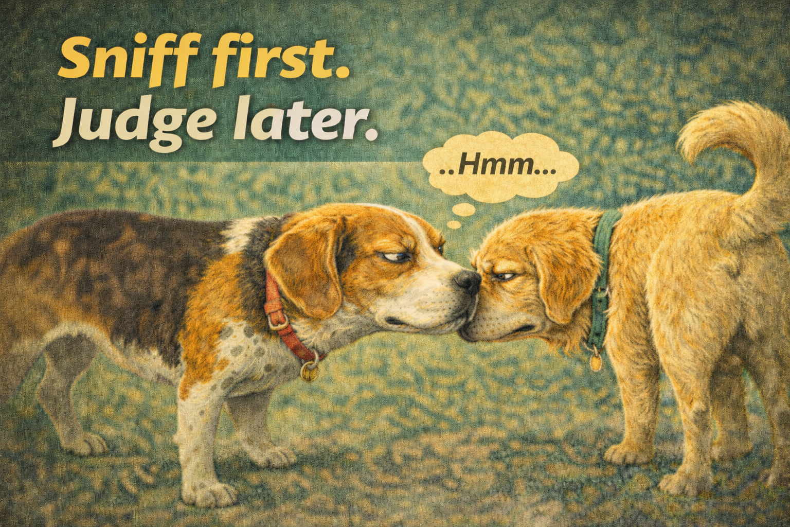 Dogs sniffing